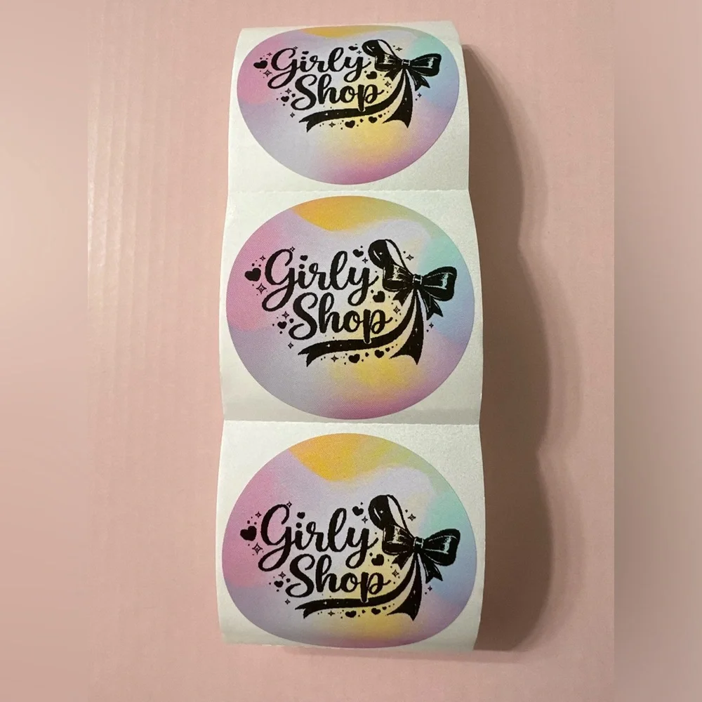 50 ct. Custom 2” Round Rainbow Sherbet Stickers